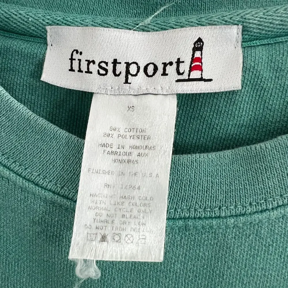 Firstport Italia Sweatshirt Cropped Isola Dei Pescatori Crew Neck Size XS - Picture 5 of 6